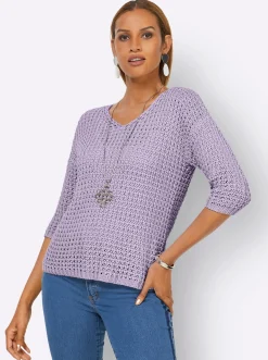 Pullover| 3/4 Arm-Pullover flieder