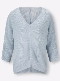 Pullover|heine 3/4 Arm-Pullover aus Bändchengarn hellblau