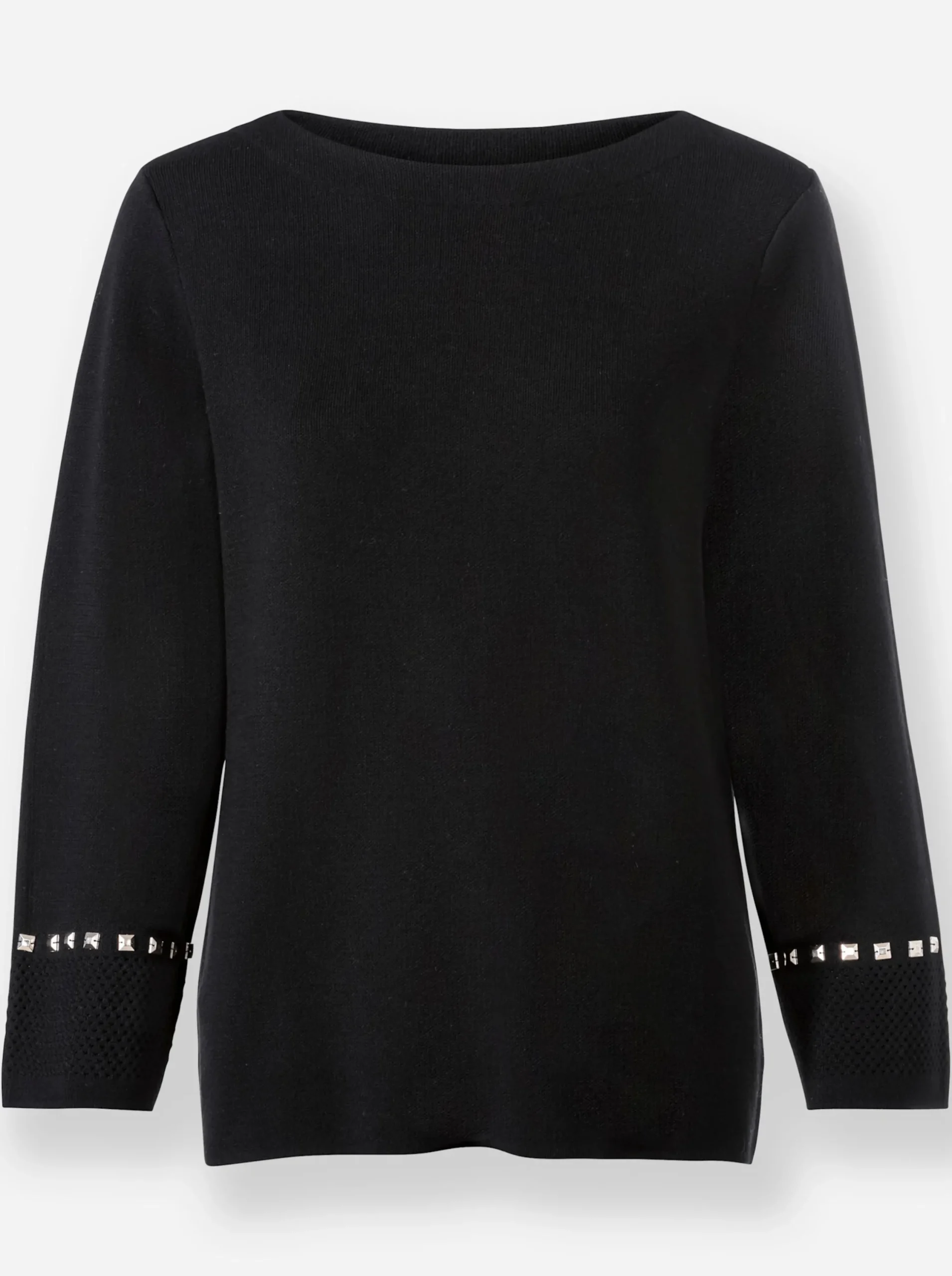 Pullover|heine 3/4 Arm-Pullover mit Steinchenverzierung schwarz