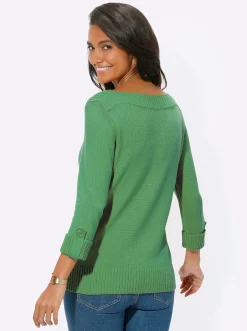Pullover| 3/4 Arm-Pullover mit Zierriegel am Ärmel apfel