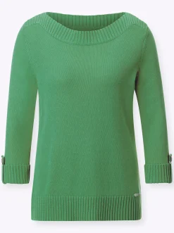 Pullover| 3/4 Arm-Pullover mit Zierriegel am Ärmel apfel