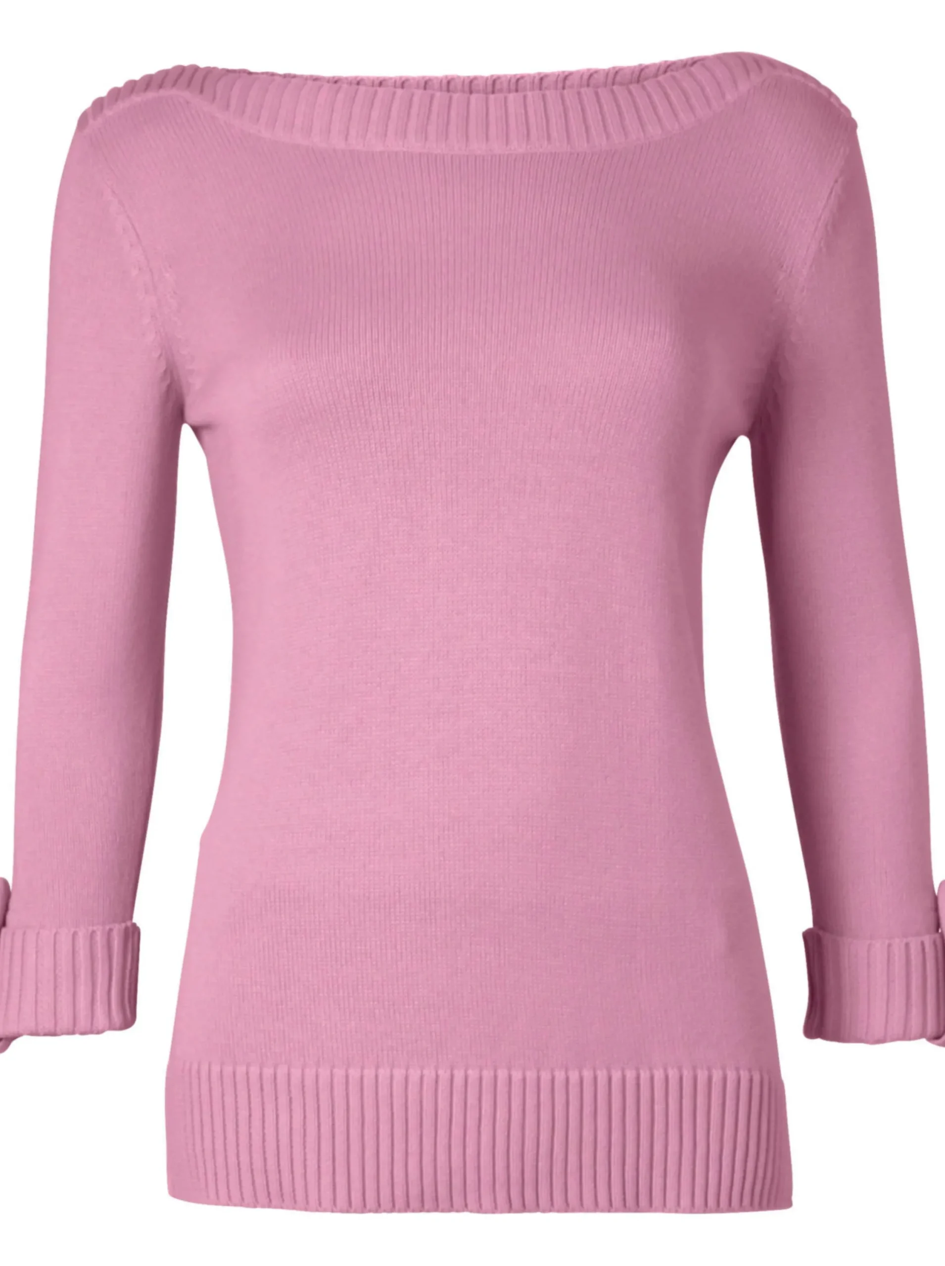 Pullover| 3/4 Arm-Pullover mit Zierriegel am Ärmel altrosé