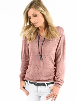 Pullover| Ajourpullover rosé