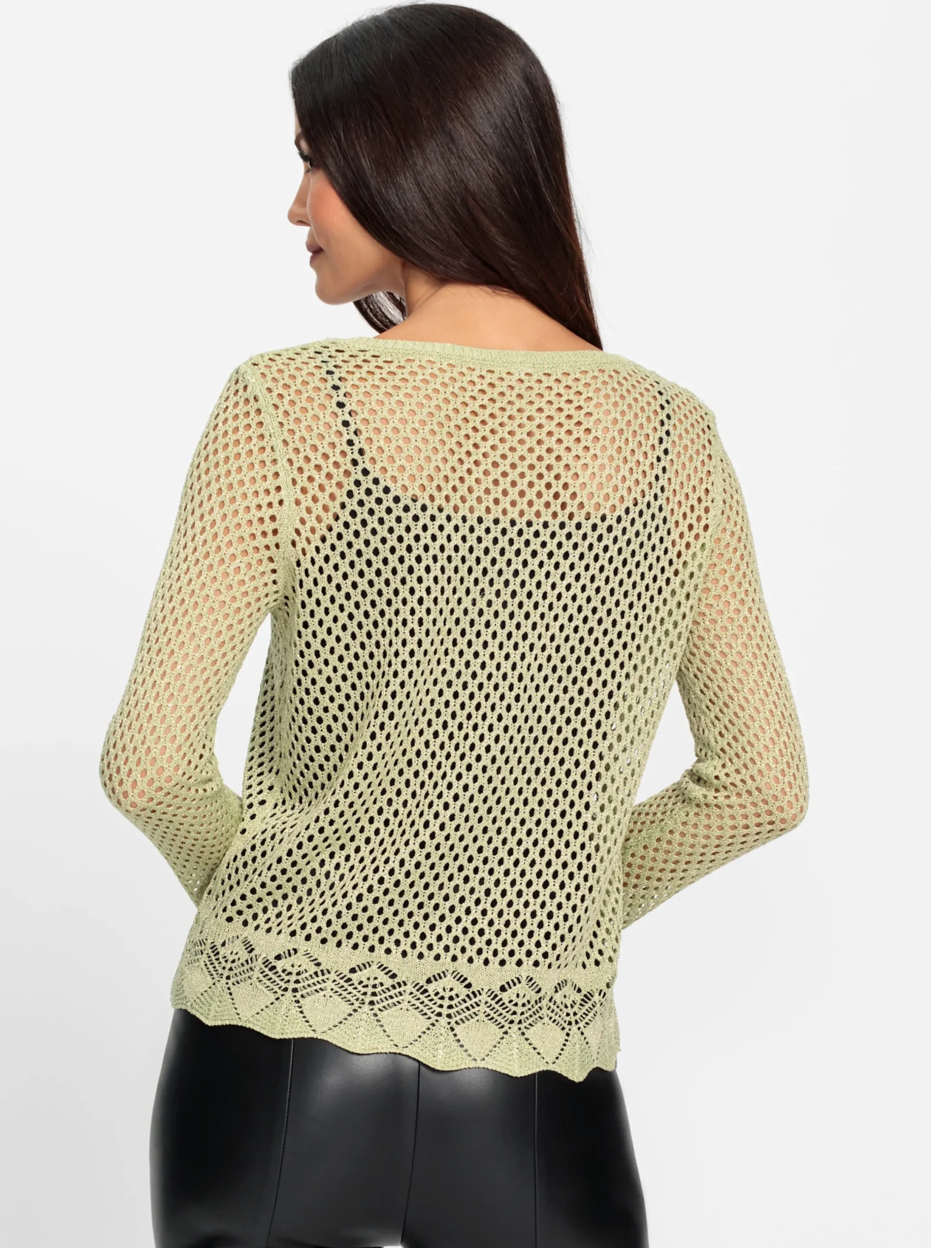 Pullover|heine Ajourpullover lindgrün