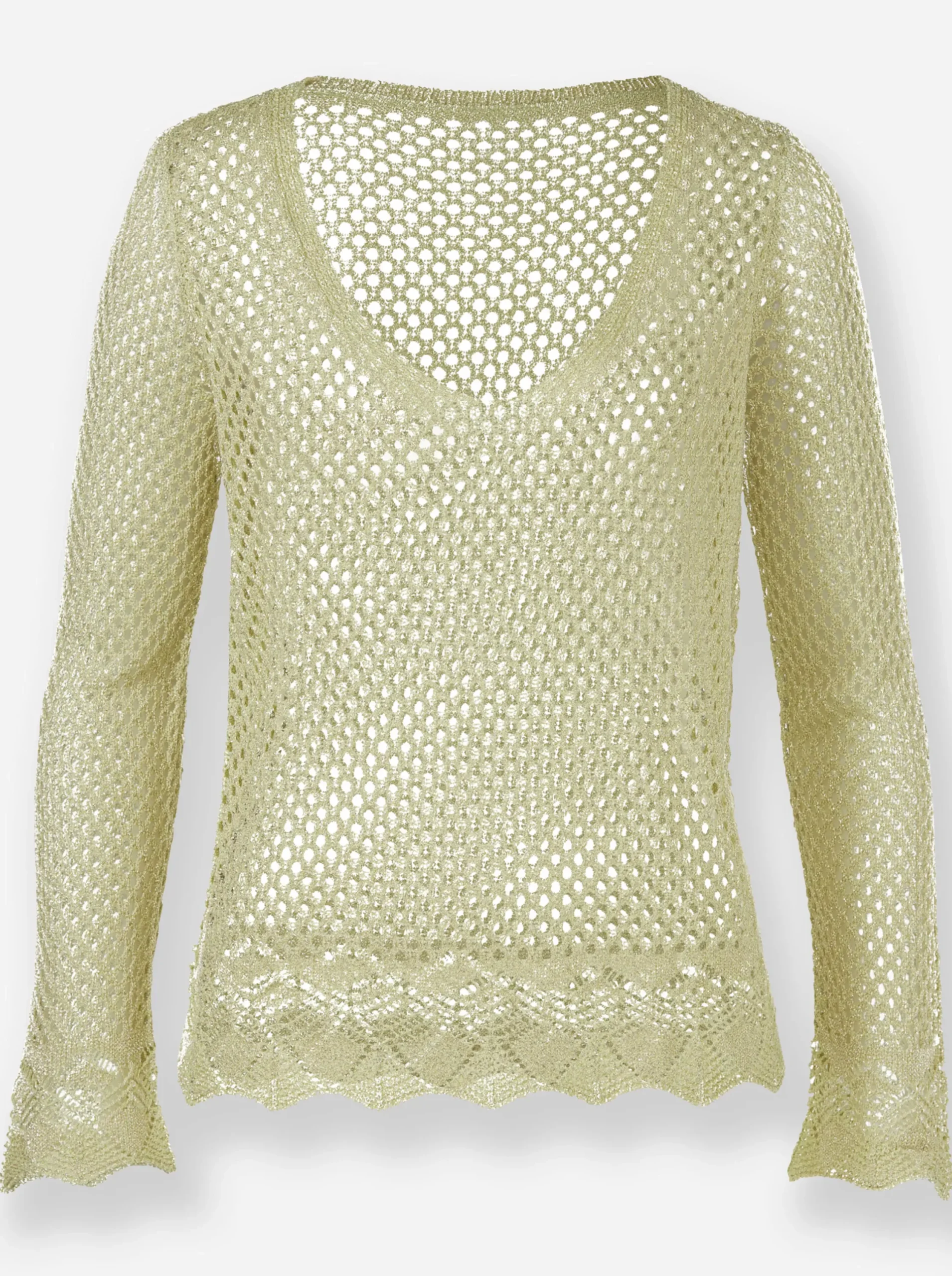 Pullover|heine Ajourpullover lindgrün