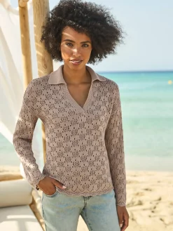 Pullover|heine Ajourpullover sesam