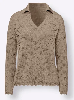 Pullover|heine Ajourpullover sesam