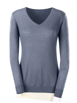 Basics|Pullover| Ajourpullover blaugrau