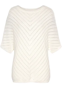 Pullover|LASCANA Ajourpullover weiß