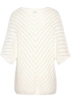 Pullover|LASCANA Ajourpullover weiß