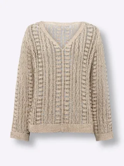 Pullover|heine Ajourpullover aus reiner Baumwolle beige