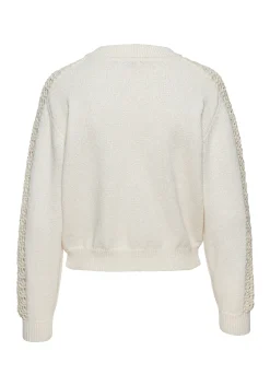 Strickjacken|Vivance Ajourstrickjacke creme