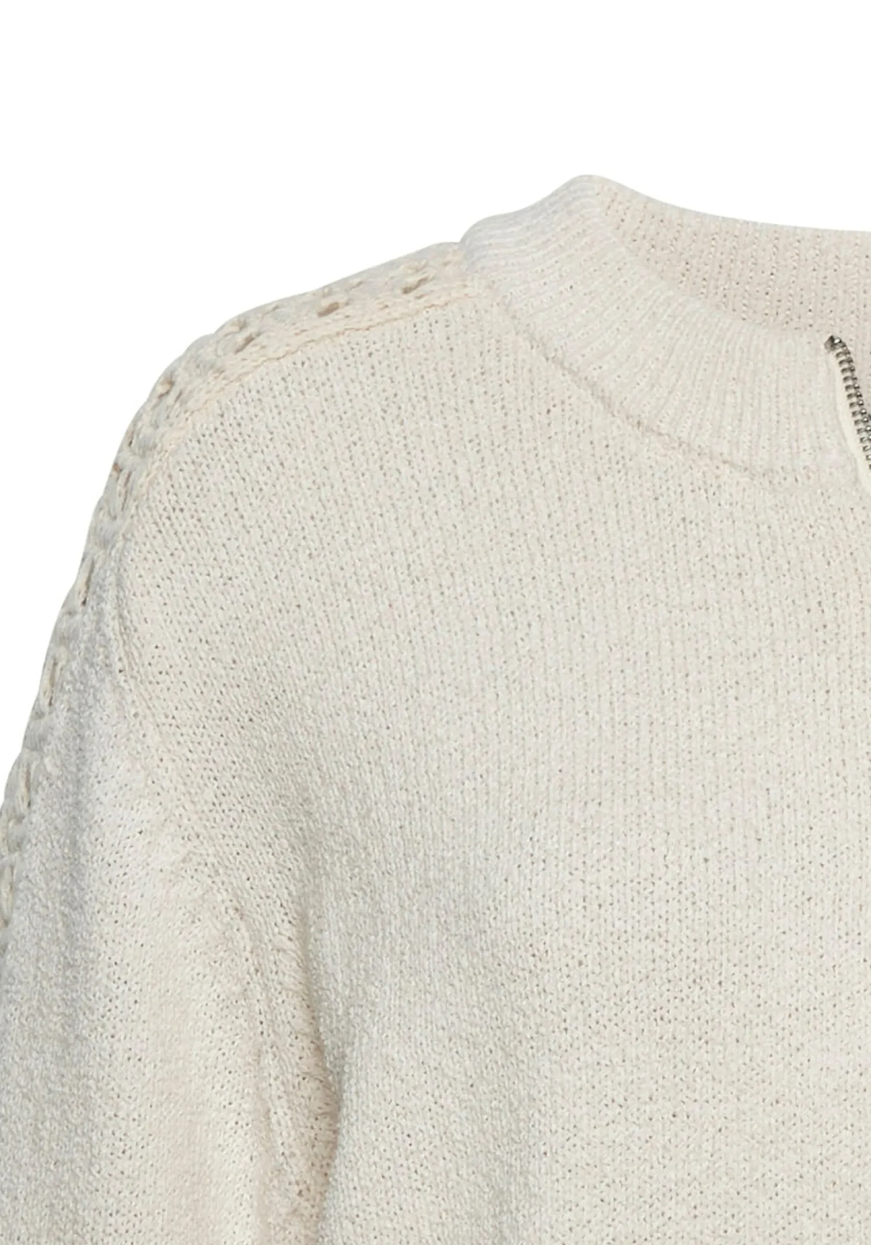Strickjacken|Vivance Ajourstrickjacke creme