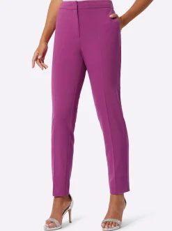Hosen| Anzughose mit Bügelfalten, knitterarm magenta
