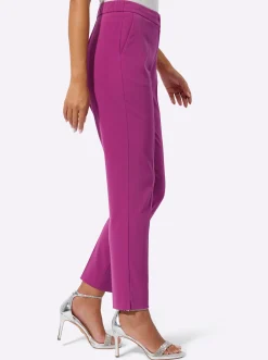 Hosen| Anzughose mit Bügelfalten, knitterarm magenta