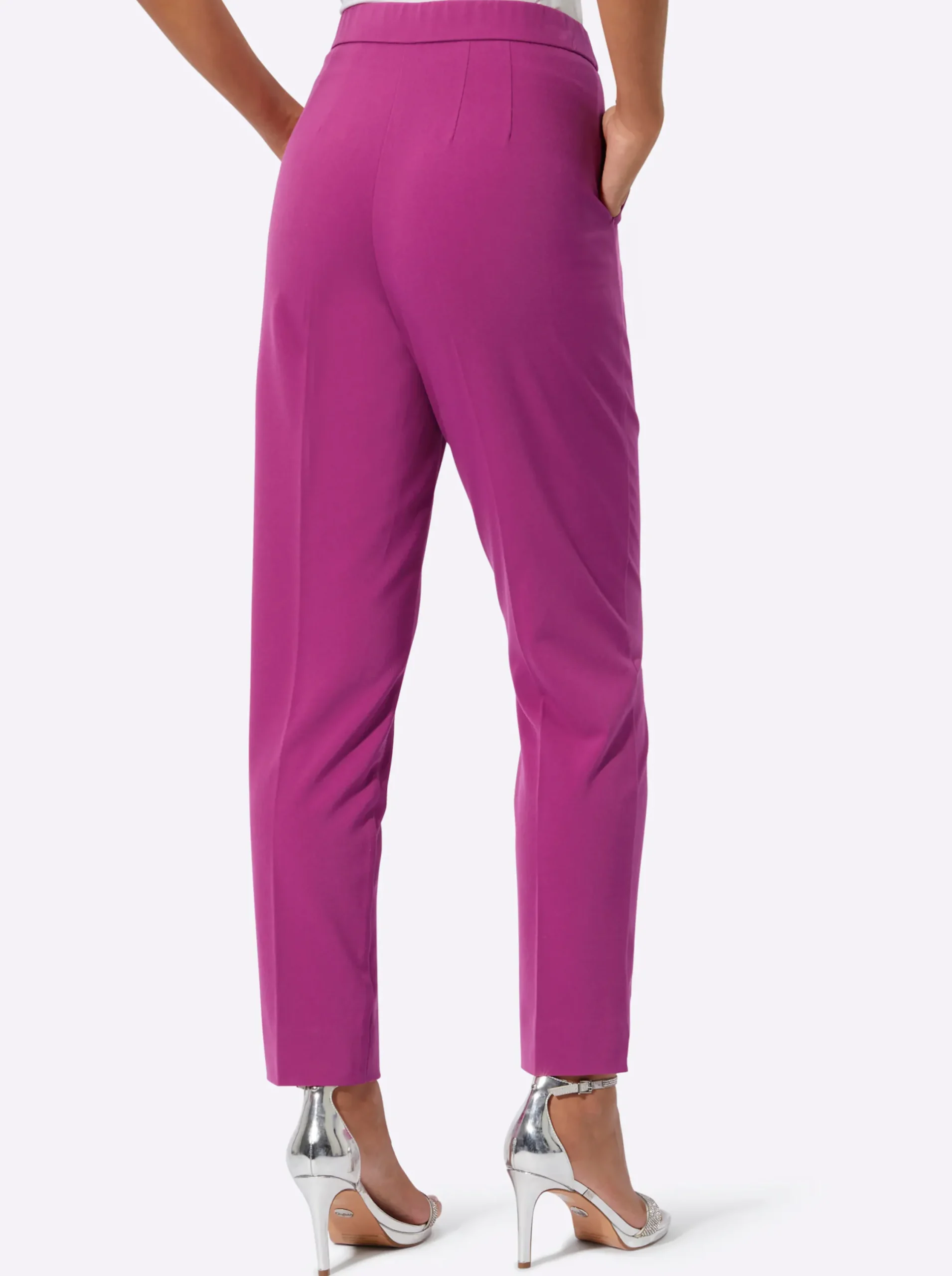Hosen| Anzughose mit Bügelfalten, knitterarm magenta