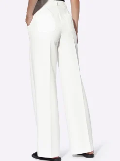 Hosen|heine Anzughose mit geradem Bein ecru