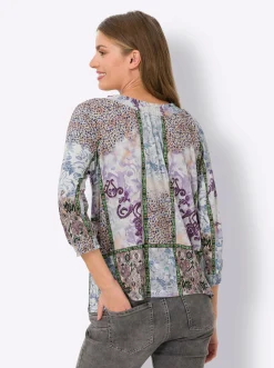 Shirts|heine 3/4-Arm-Shirt lavendel-mint-bedruckt