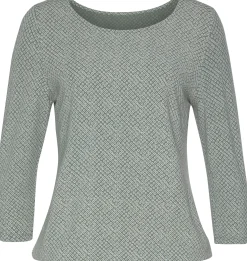 Shirts|LASCANA 3/4-Arm-Shirt grün,schwarz