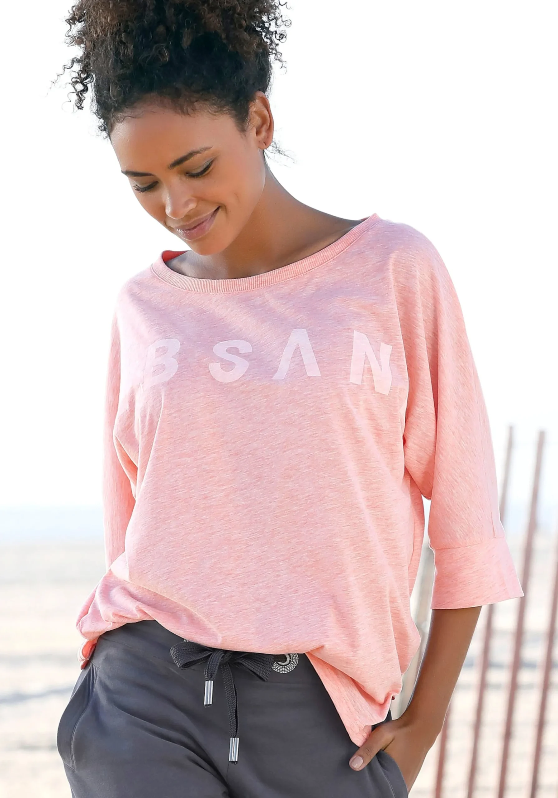Strandmode|Shirts|Elbsand 3/4-Arm-Shirt korallemeliert