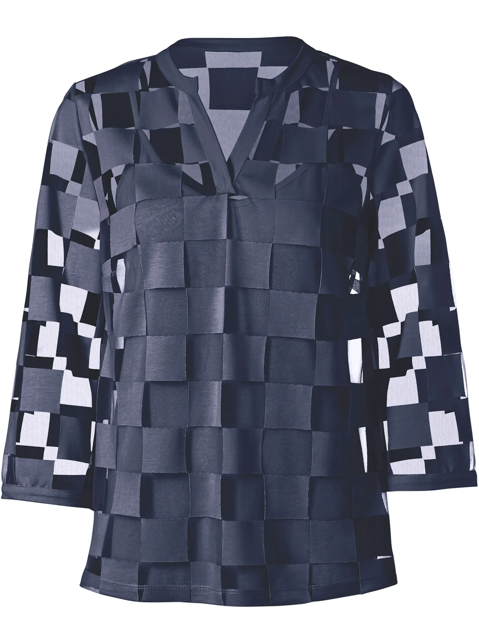 Strandmode|Shirts|heine 3/4-Arm-Shirt marine-kariert