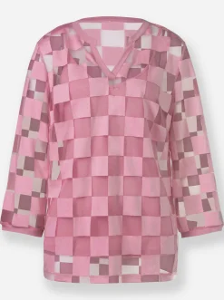 Shirts|heine 3/4-Arm-Shirt altrosa-kariert