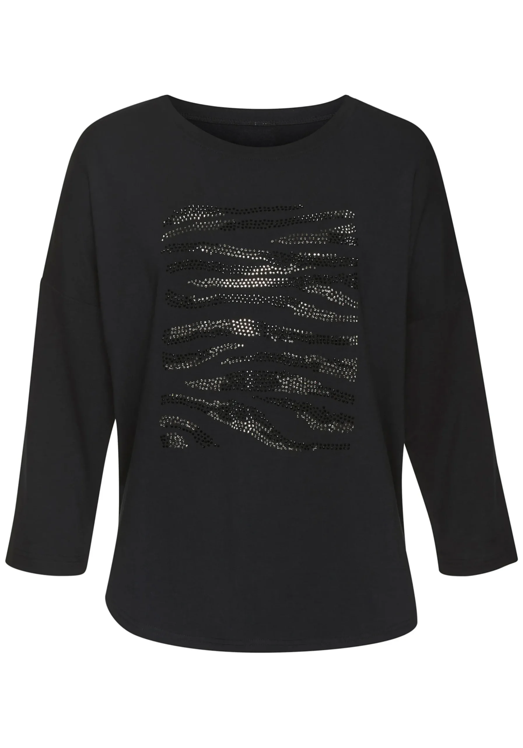 Strandmode|LASCANA 3/4-Arm-Shirt schwarz,silber