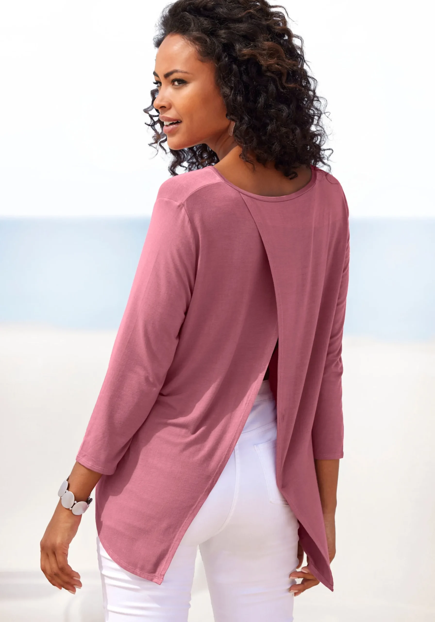 Strandmode|LASCANA 3/4-Arm-Shirt beere