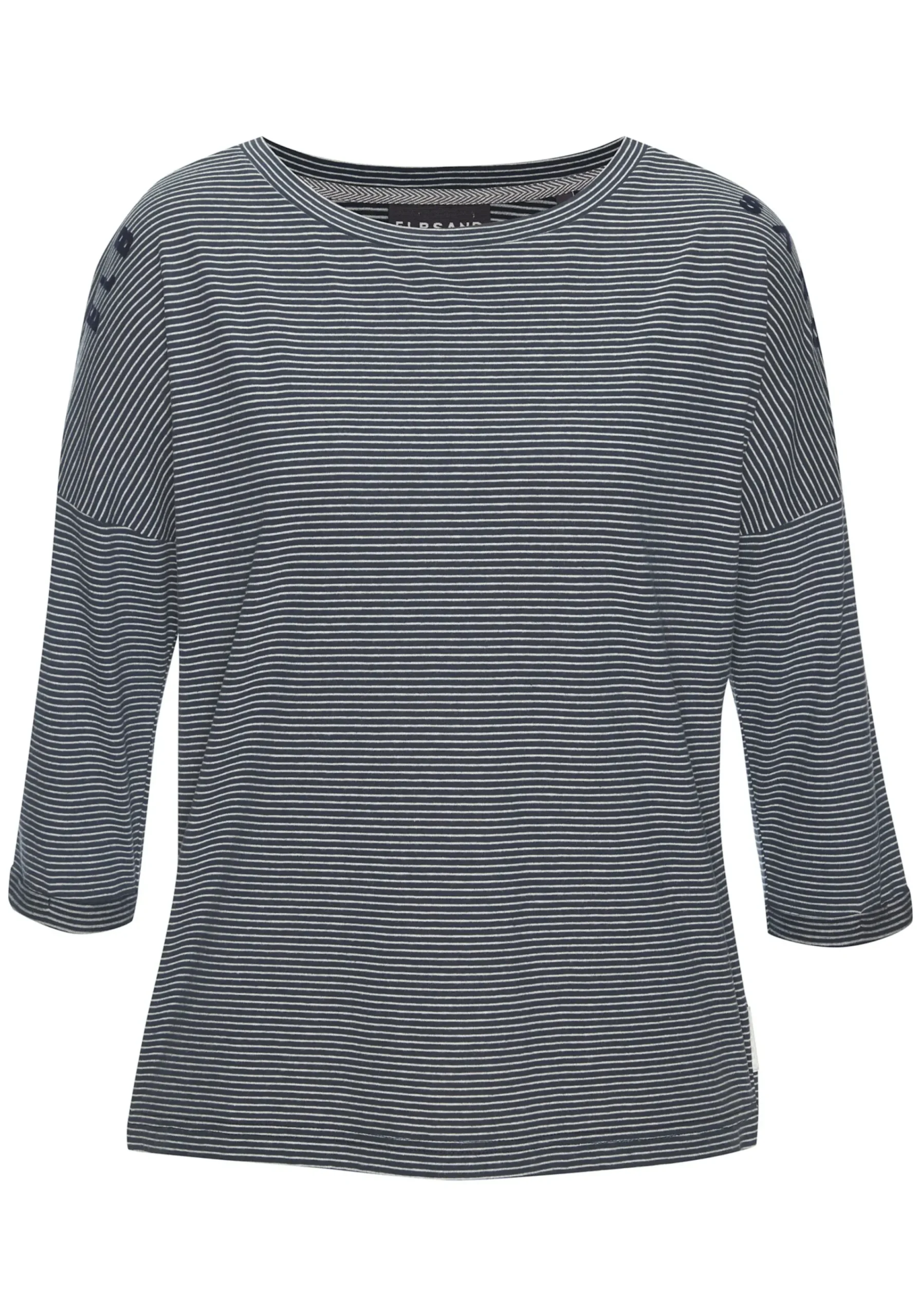 Strandmode|Shirts|Elbsand 3/4-Arm-Shirt marine-weiß
