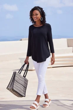 Shirts|LASCANA 3/4-Arm-Shirt schwarz