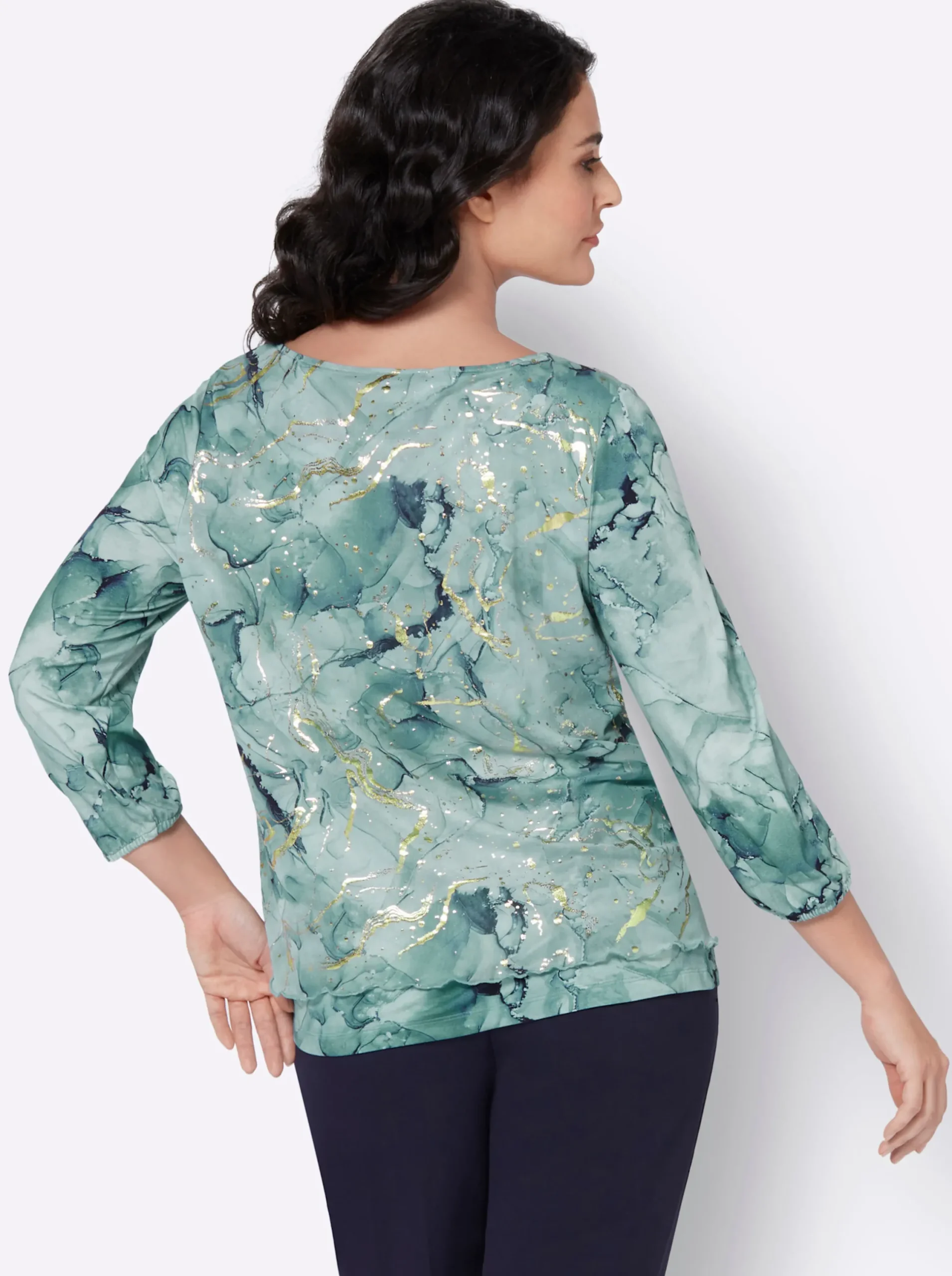 Shirts| 3/4-Arm-Shirt kalkmint-bedruckt