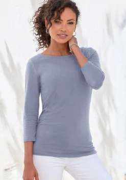 Strandmode|LASCANA 3/4-Arm-Shirt hellblau,creme