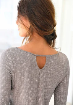 Shirts|LASCANA 3/4-Arm-Shirt taupe-gemustert,schwarz