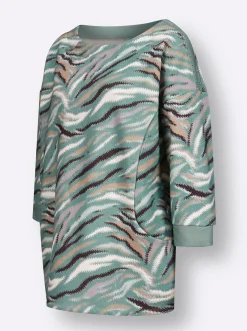 Pullover|Shirts| 3/4-Arm-Shirt jade-graphit-bedruckt