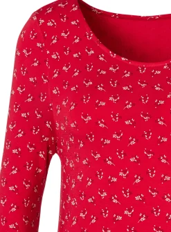 Shirts|LASCANA 3/4-Arm-Shirt rot,dunkelgrau