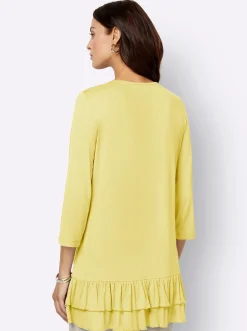 Shirts| 3/4-Arm-Shirt im Lagen-Look zitrone