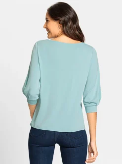 Shirts| 3/4-Arm-Shirt mit Ballon-Ärmeln kalkmint