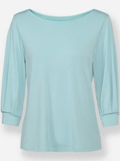 Shirts| 3/4-Arm-Shirt mit Ballon-Ärmeln kalkmint