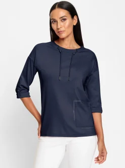 Shirts|heine 3/4-Arm-Shirt mit Bindeband marine