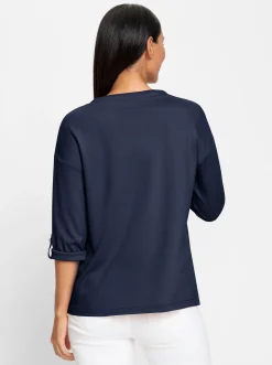 Shirts|heine 3/4-Arm-Shirt mit Bindeband marine