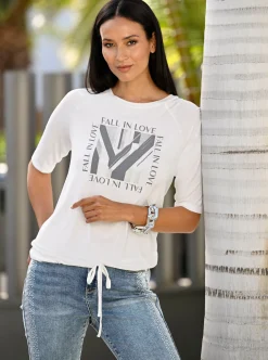 Shirts|heine 3/4-Arm-Shirt mit Foliendruck ecru