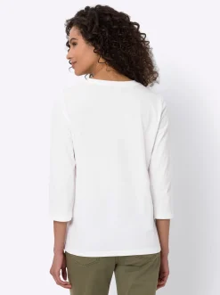 Shirts|heine 3/4-Arm-Shirt mit Glanz-Schrift ecru