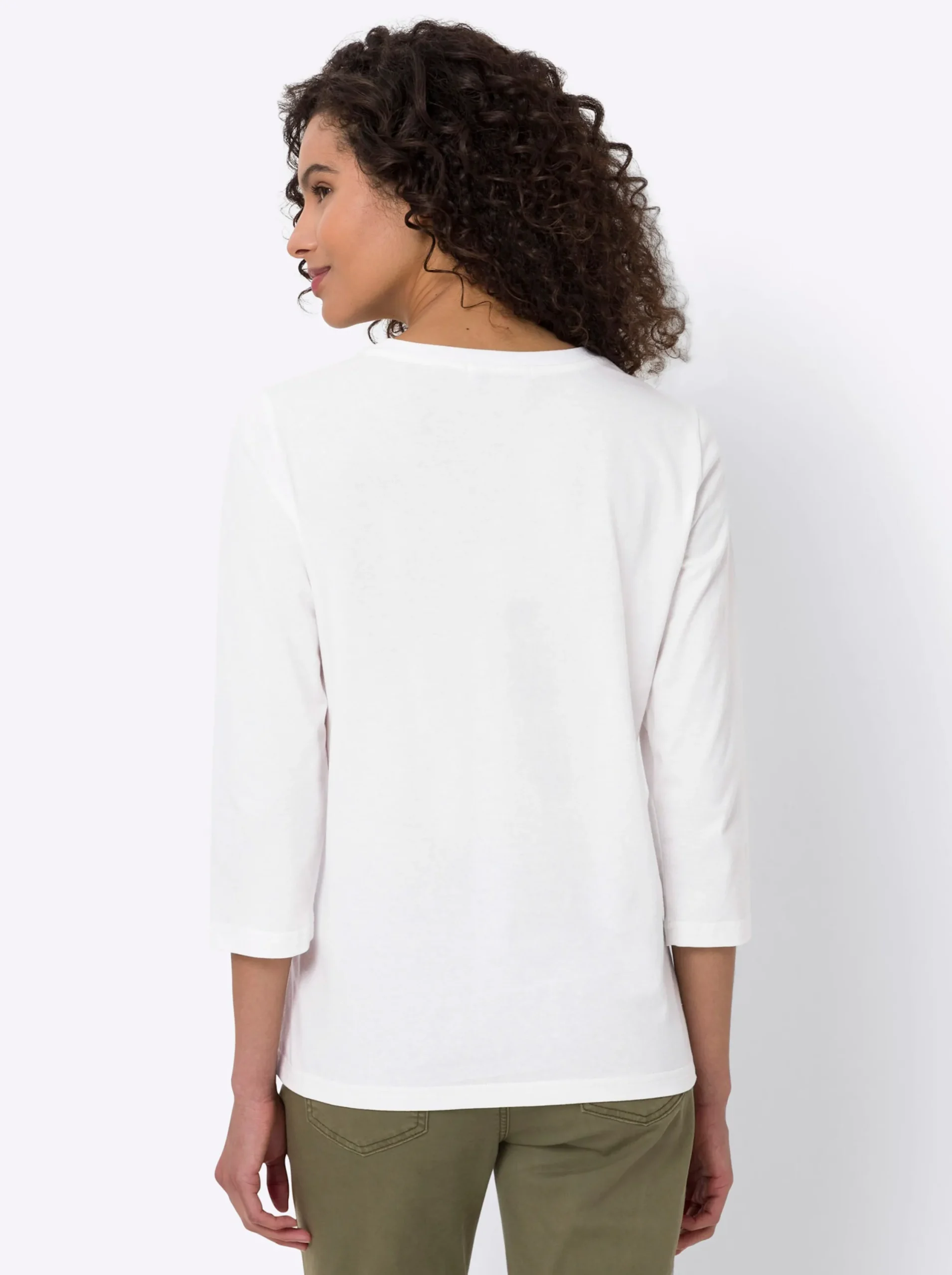 Shirts|heine 3/4-Arm-Shirt mit Glanz-Schrift ecru
