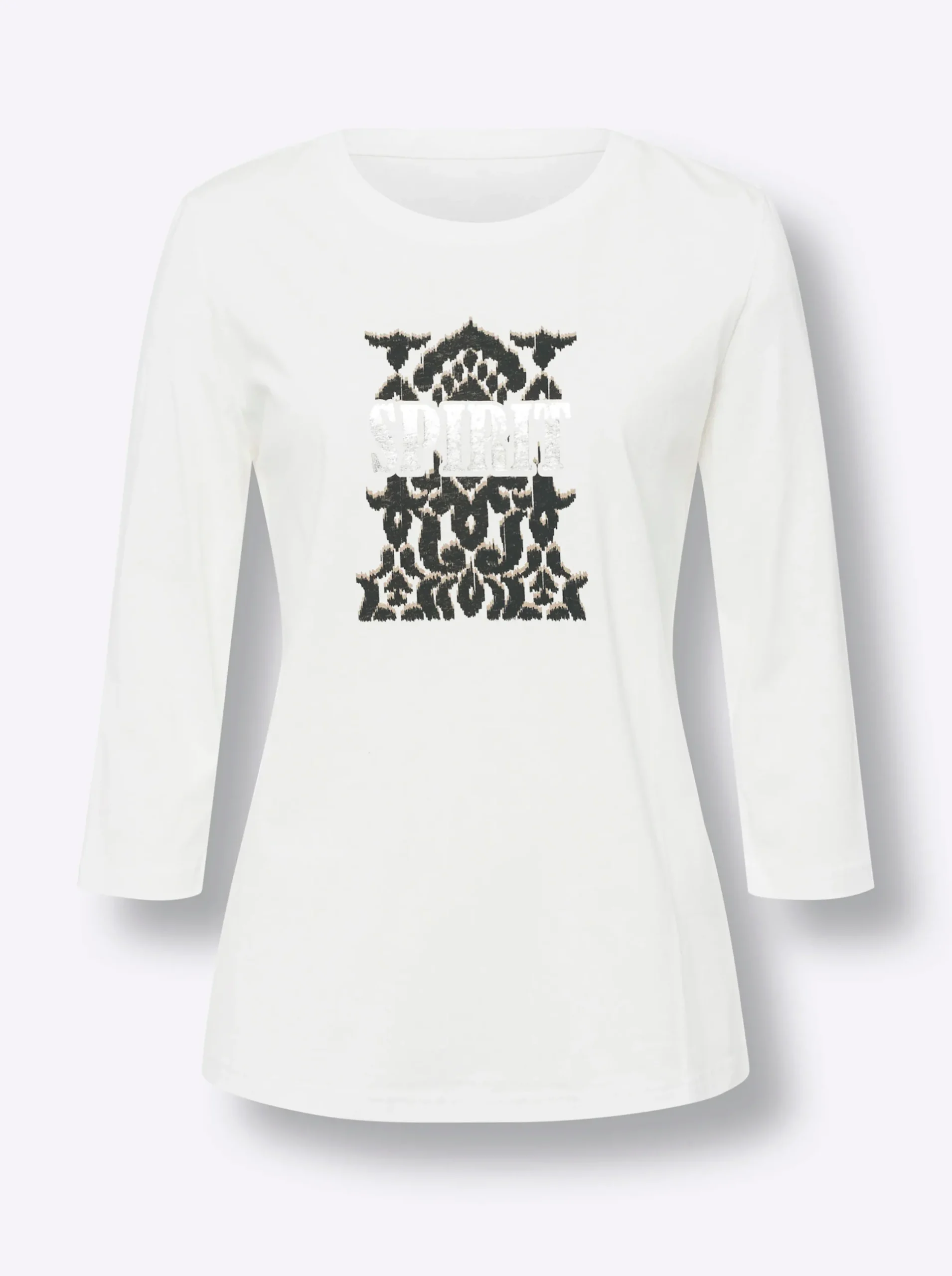 Shirts|heine 3/4-Arm-Shirt mit Glanz-Schrift ecru