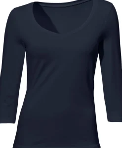 Shirts|heine 3/4-Arm-Shirt mit Herz-Ausschnitt marine