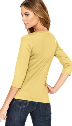 Shirts|heine 3/4-Arm-Shirt mit Herz-Ausschnitt gelb
