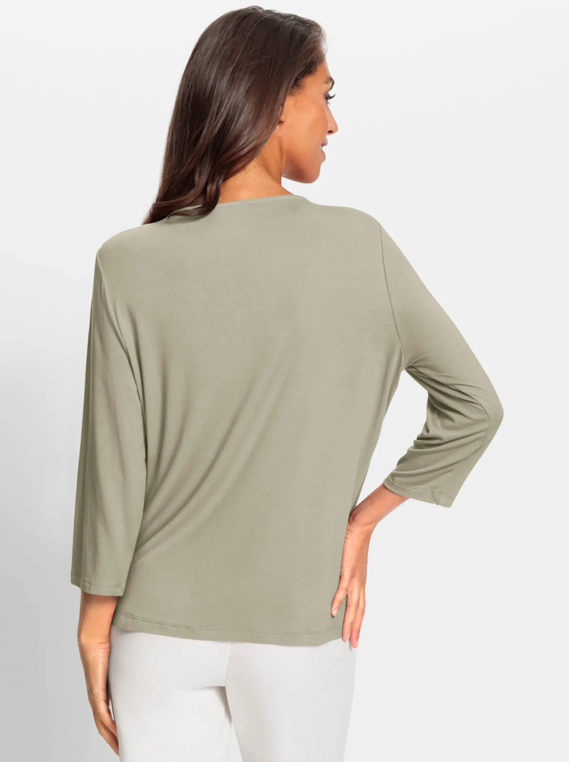 Shirts|heine 3/4-Arm-Shirt mit Kettenverzierung schlamm