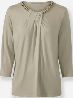 Shirts|heine 3/4-Arm-Shirt mit Kettenverzierung schlamm