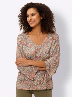 Shirts|heine 3/4-Arm-Shirt mit Paisley-Muster elfenbein-bleu-bedruckt