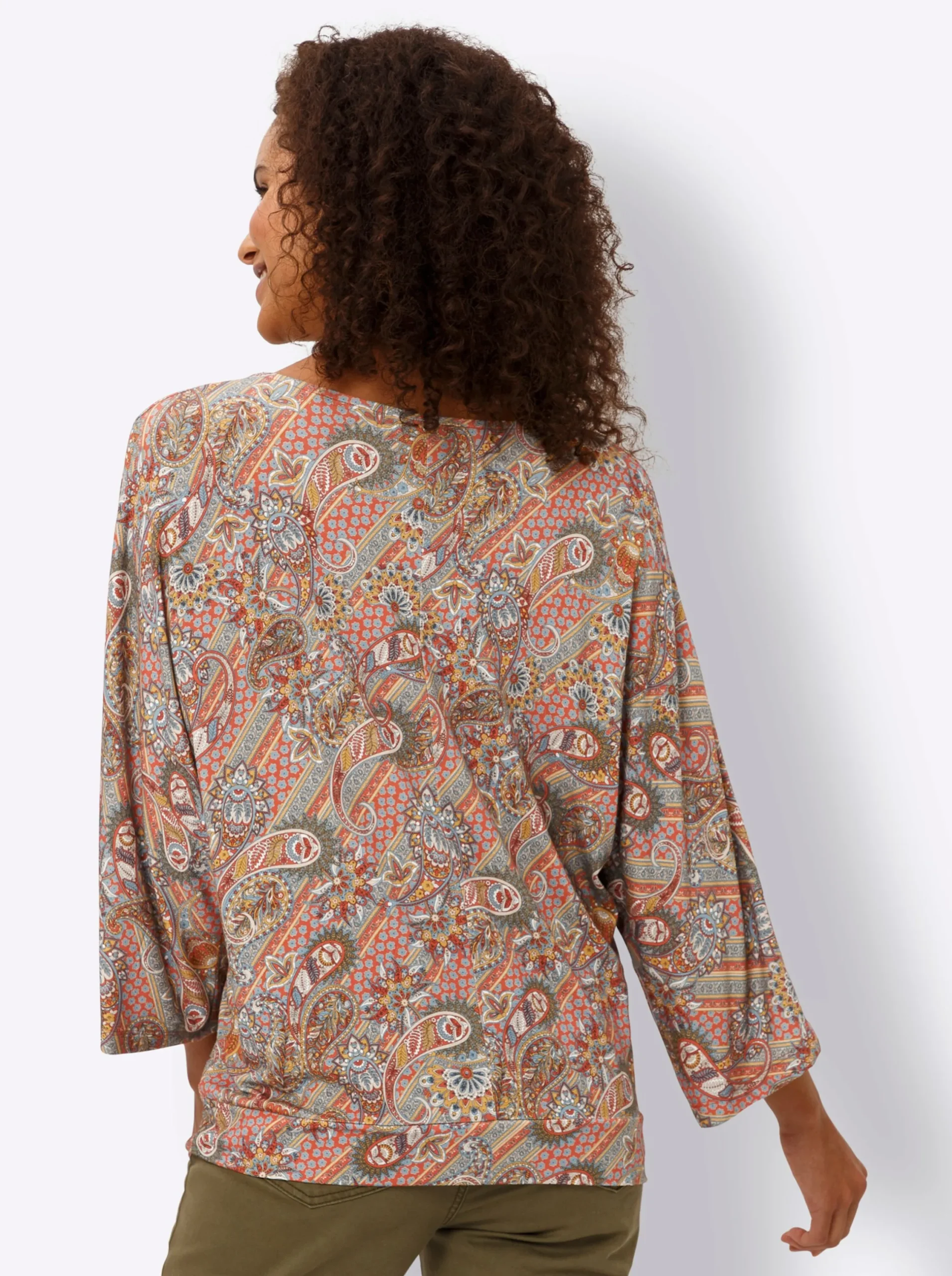 Shirts|heine 3/4-Arm-Shirt mit Paisley-Muster elfenbein-bleu-bedruckt